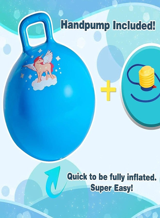 PAVITYAKSH HOP Ball Inflatable Jumping Hopping Hopper Hop Bouncy Jumping Ball with Grip Handle for Kids(45CM) (Blue) - Image 4